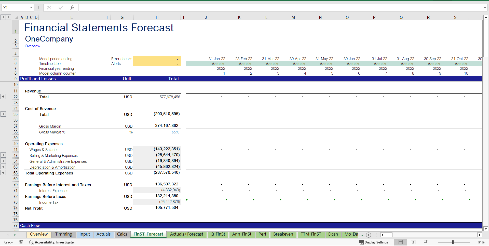 Financial Forecast Model - Advanced and Dynamic Financial Forecasting (Excel template (XLSX)) Preview Image