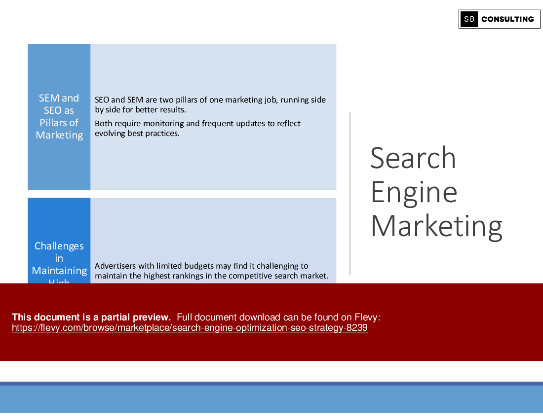 Search Engine Optimization (SEO) Strategy (135-slide PPT PowerPoint presentation (PPTX)) Preview Image