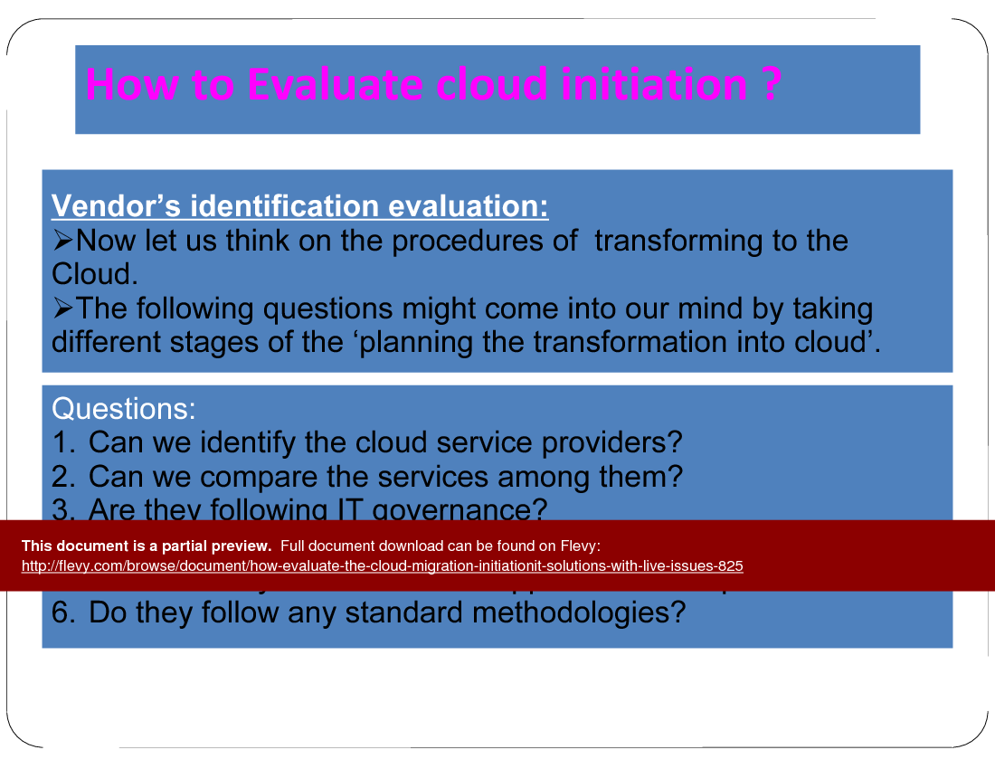 How to Evaluate Cloud Migration Initiation (16-slide PPT PowerPoint presentation (PPT)) Preview Image
