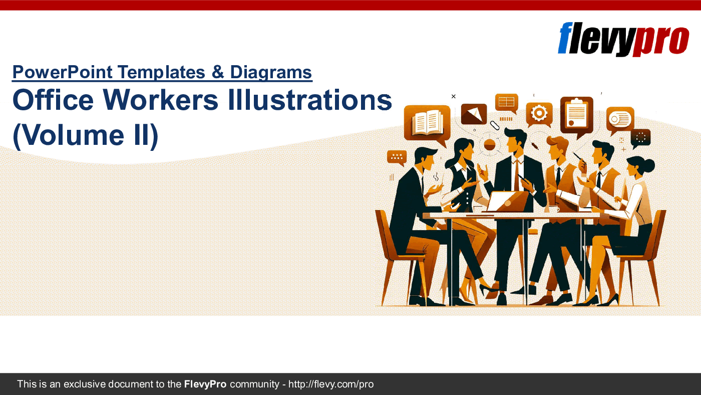 Office Workers Illustrations (Volume II) (28-slide PPT PowerPoint presentation (PPTX)) Preview Image