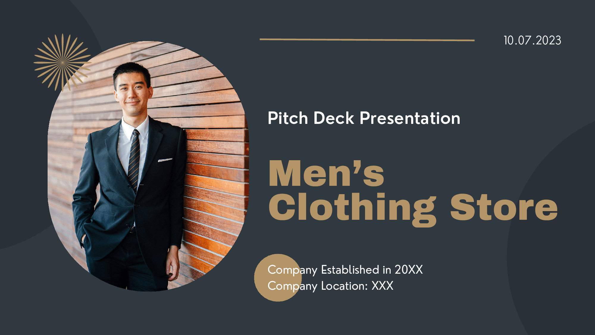 Men's Clothing Store Pitch Deck Template (34-page PDF document) Preview Image