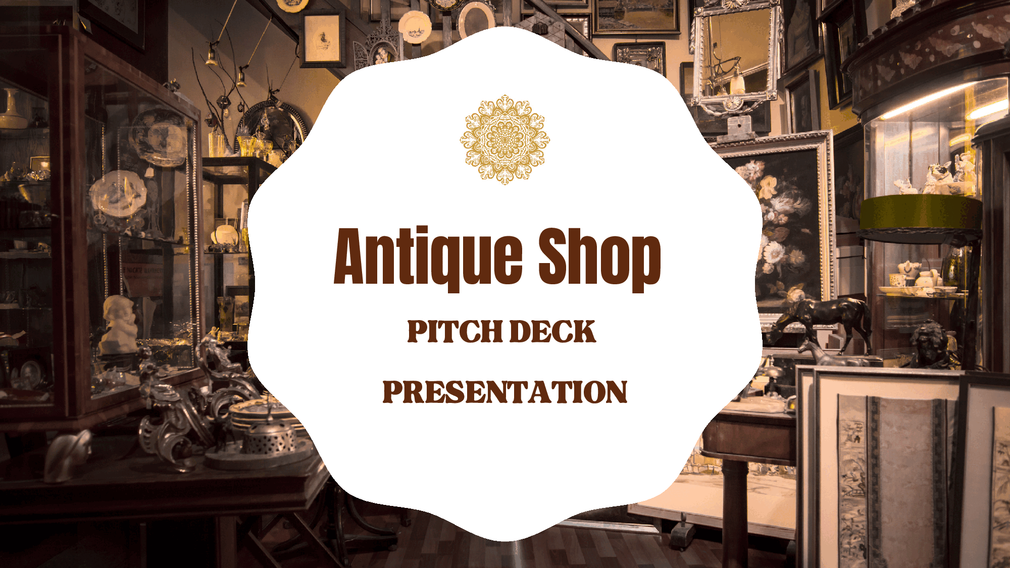Antique Shop Pitch Deck Template (34-page PDF document) Preview Image