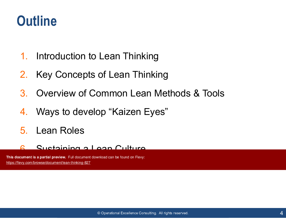 This is a partial preview of Lean Thinking (163-slide PowerPoint presentation (PPTX)). Full document is 163 slides. 