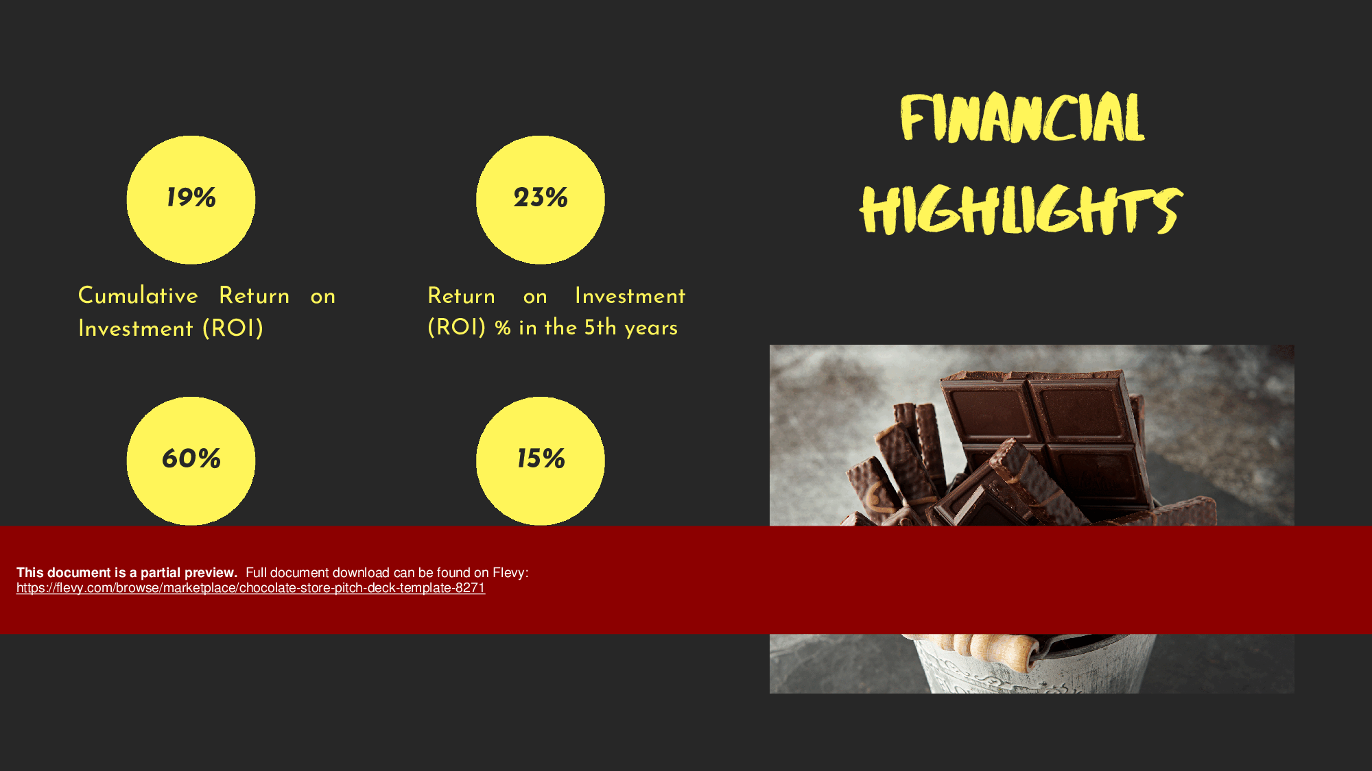 Chocolate Store Pitch Deck Template (32-page PDF document) Preview Image