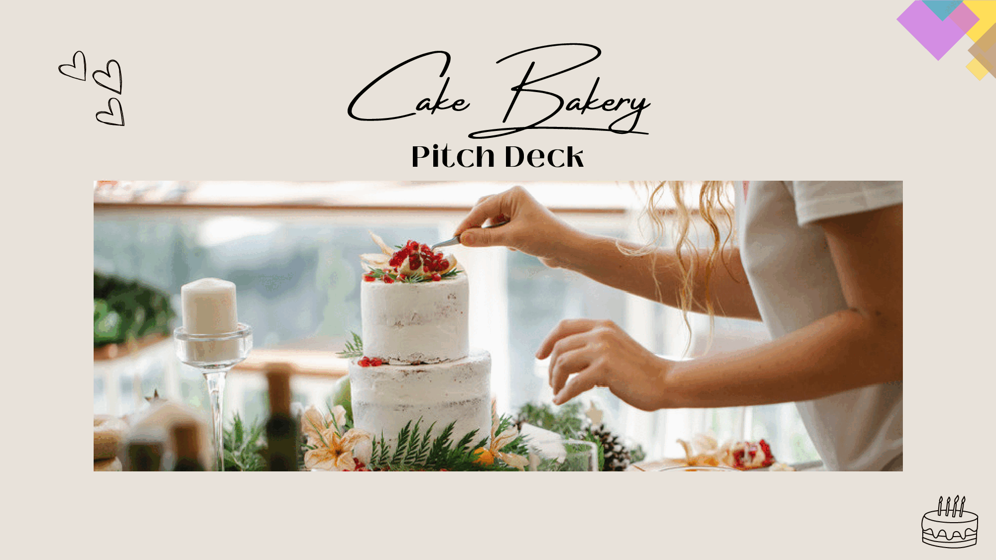 Cake Bakery Pitch Deck Template