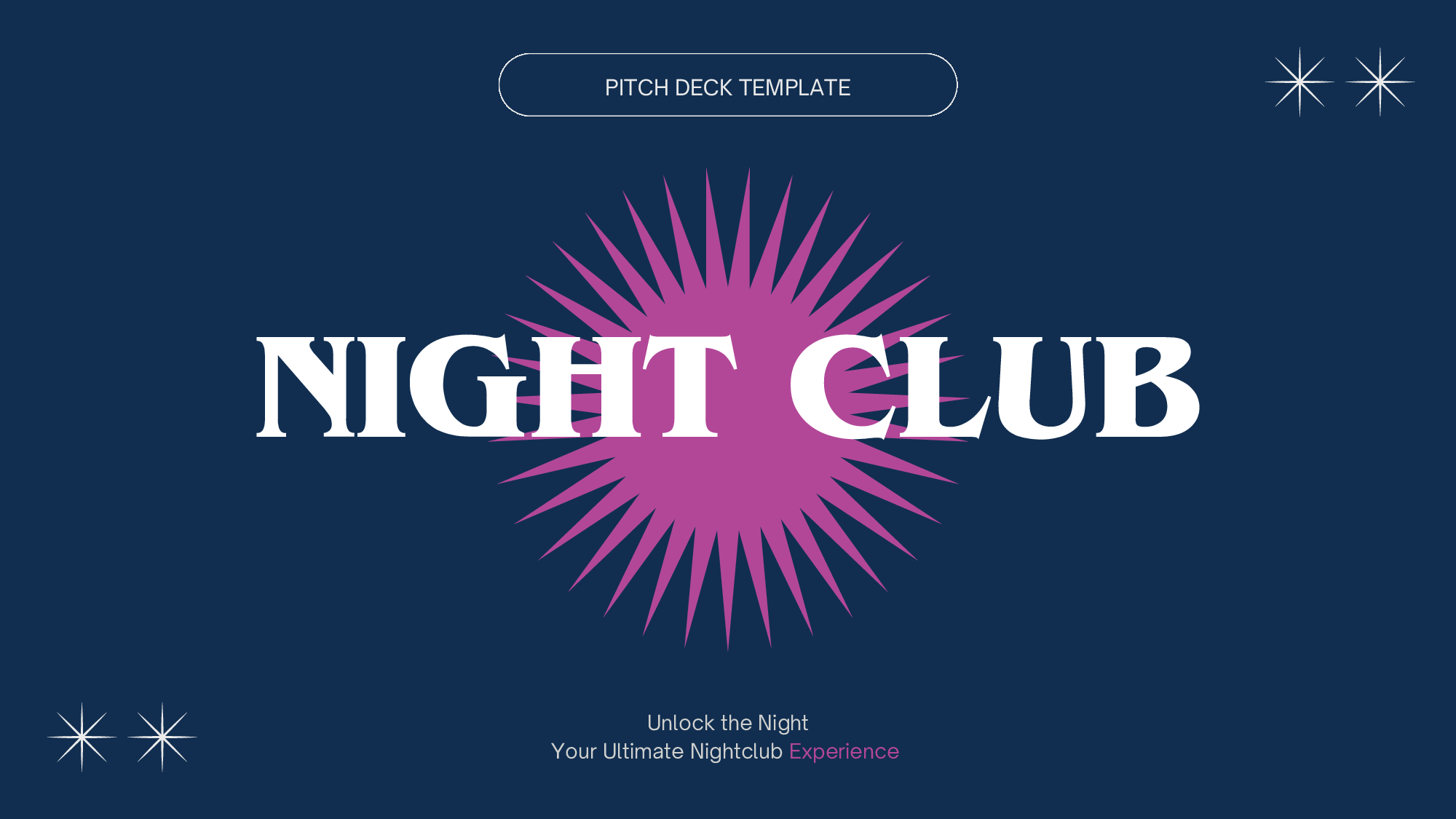 Night Club Pitch Deck Template