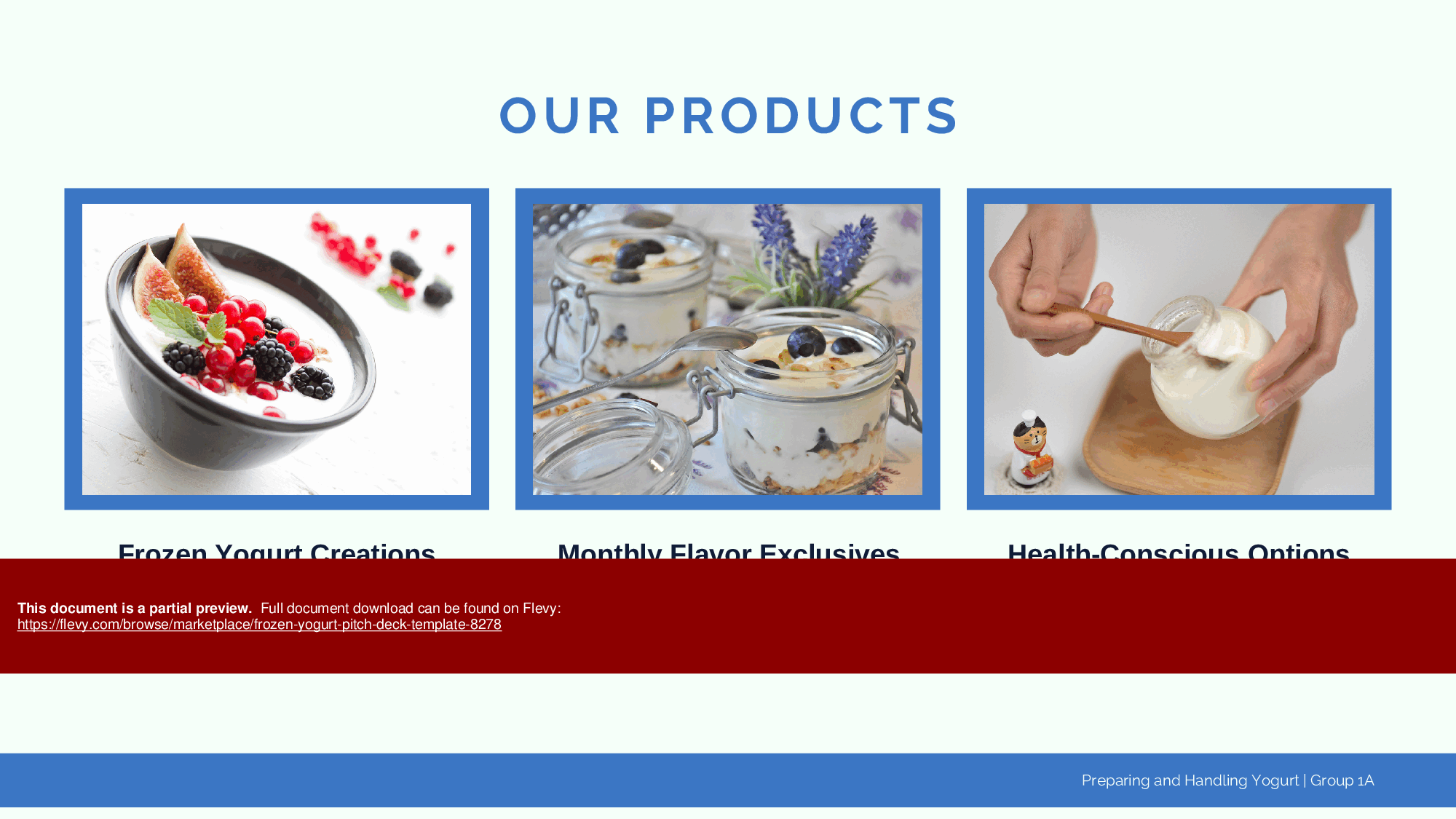 Frozen Yogurt Pitch Deck Template (34-page PDF document) Preview Image