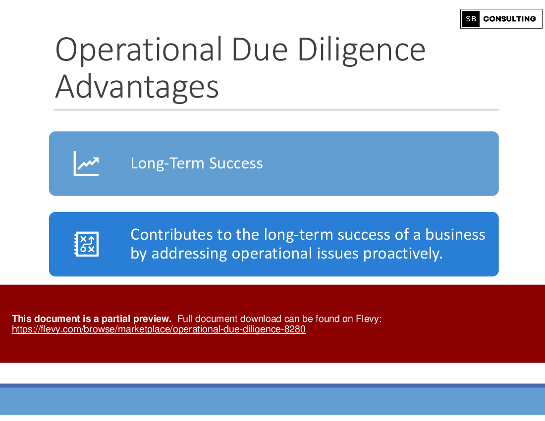Operational Due Diligence (101-slide PPT PowerPoint presentation (PPTX)) Preview Image
