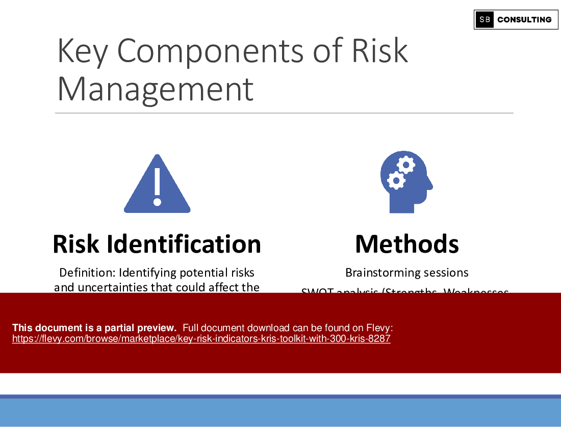 Key Risk Indicators (KRIs) Toolkit with 300+ KRIs (100-slide PPT PowerPoint presentation (PPTX)) Preview Image