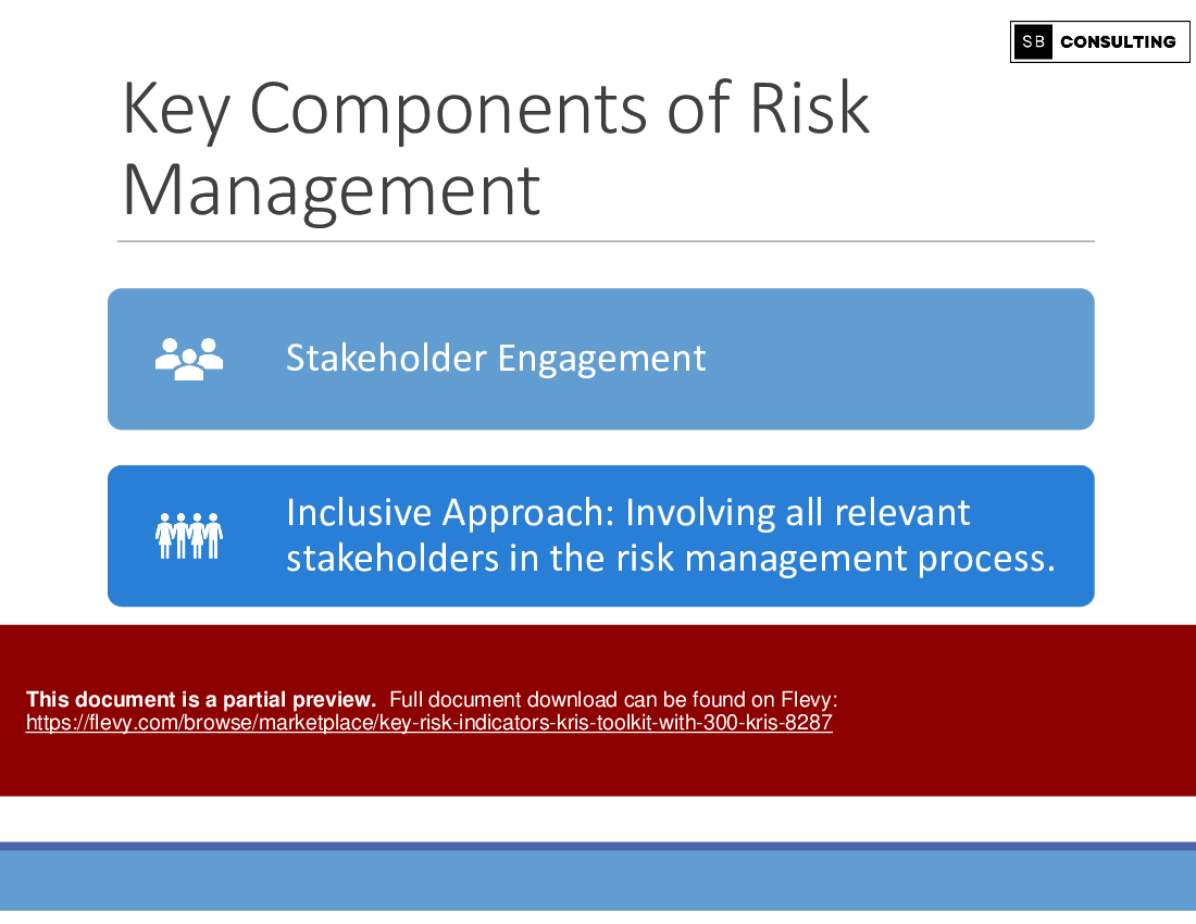 Key Risk Indicators (KRIs) Toolkit with 300+ KRIs (100-slide PPT PowerPoint presentation (PPTX)) Preview Image