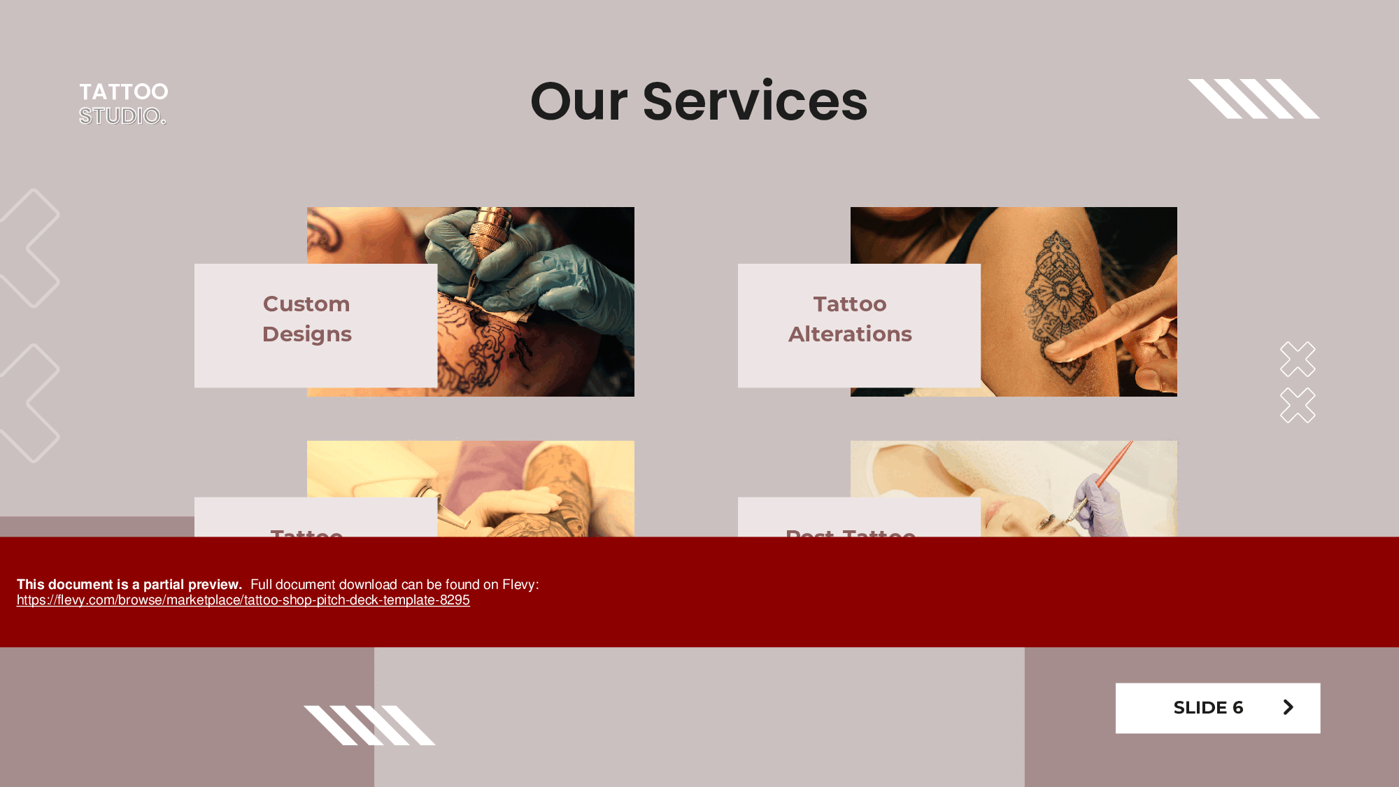 Tattoo Shop Pitch Deck Template (33-page PDF document) Preview Image