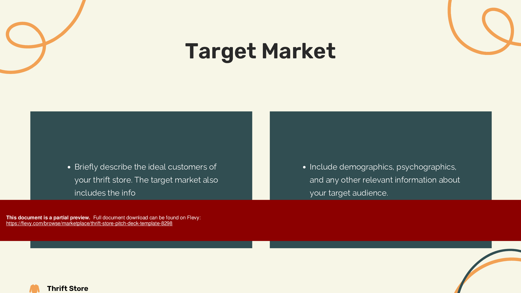 Thrift Store Pitch Deck Template (36-page PDF document) Preview Image