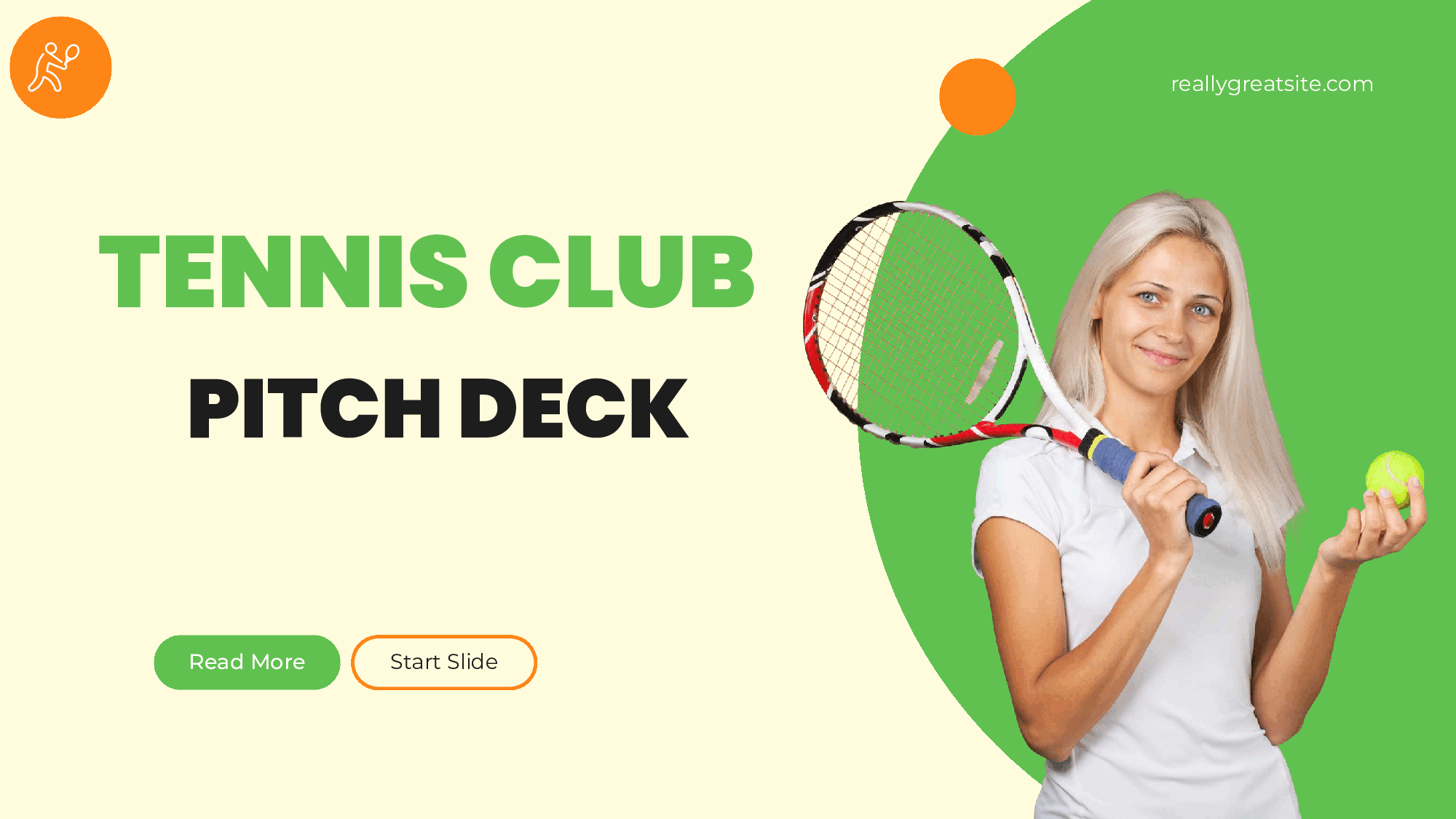 Tennis Club Pitch Deck Template