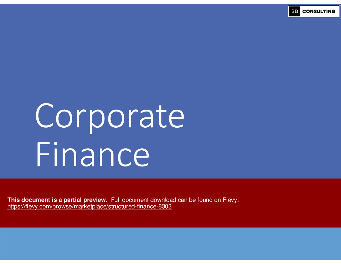 Structured Finance (110-slide PPT PowerPoint presentation (PPTX)) Preview Image