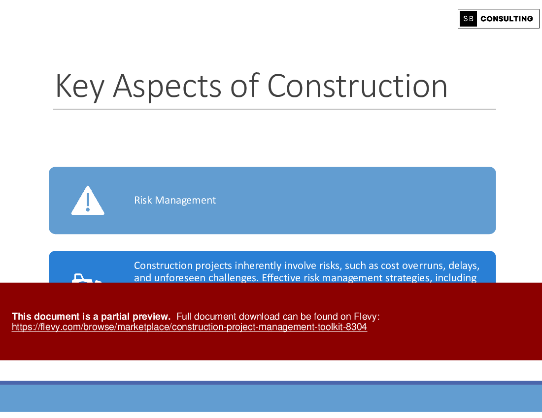 Construction Project Management Toolkit (137-slide PPT PowerPoint presentation (PPTX)) Preview Image