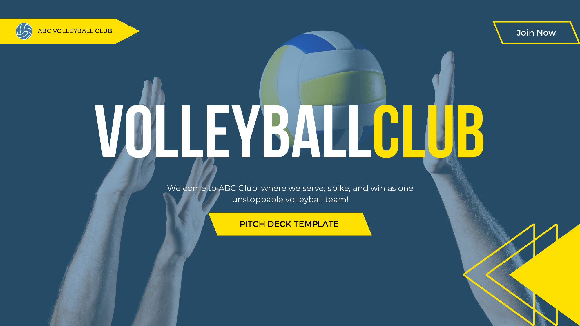Volleyball Club Pitch Deck Template (35-page PDF document) Preview Image
