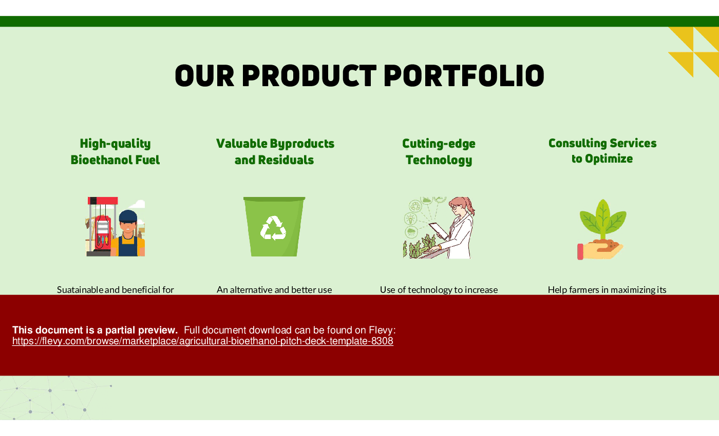 Agricultural Bioethanol Pitch Deck Template (33-slide PPT PowerPoint presentation (PPTX)) Preview Image