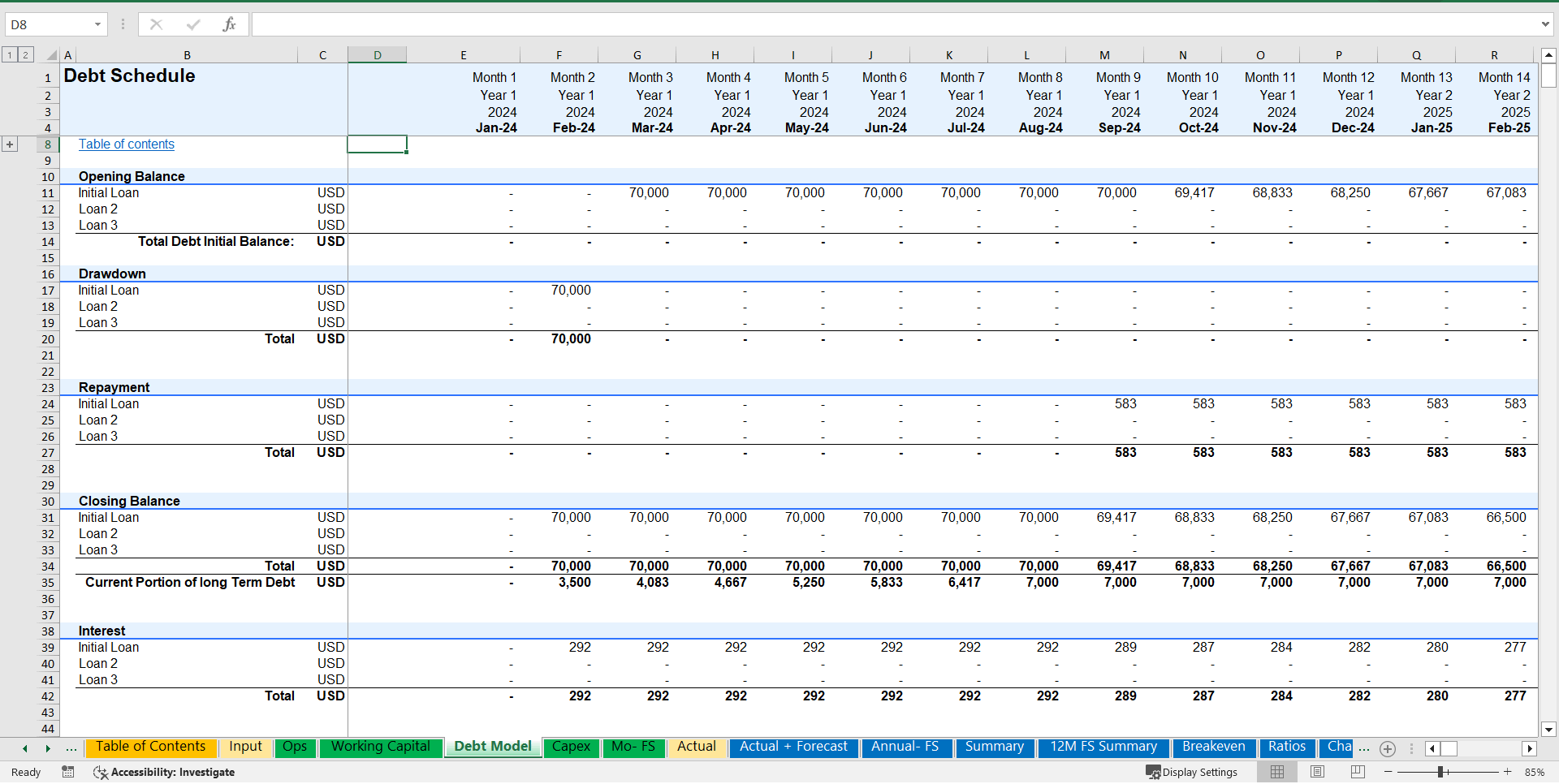 Coffee Shop Financial Plan and Budget Control (Excel template (XLSX)) Preview Image