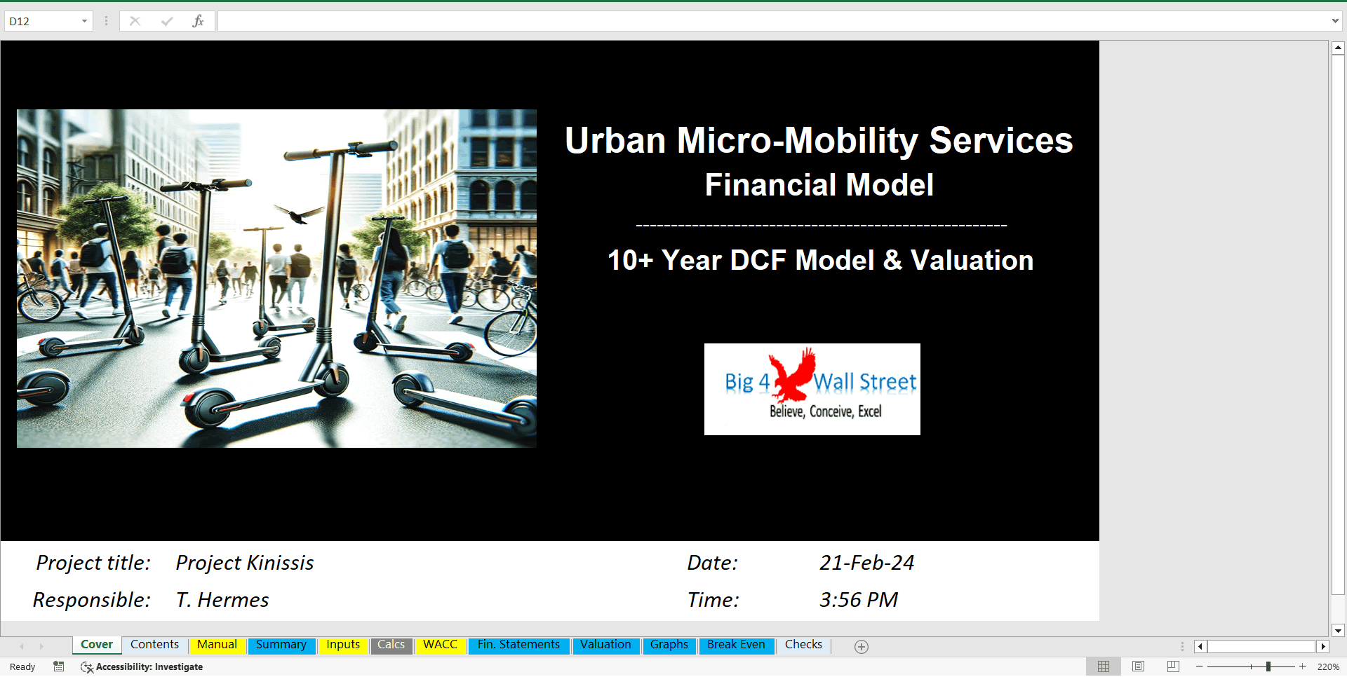 Urban Micro-Mobility Services Financial Model (DCF & Valuation)