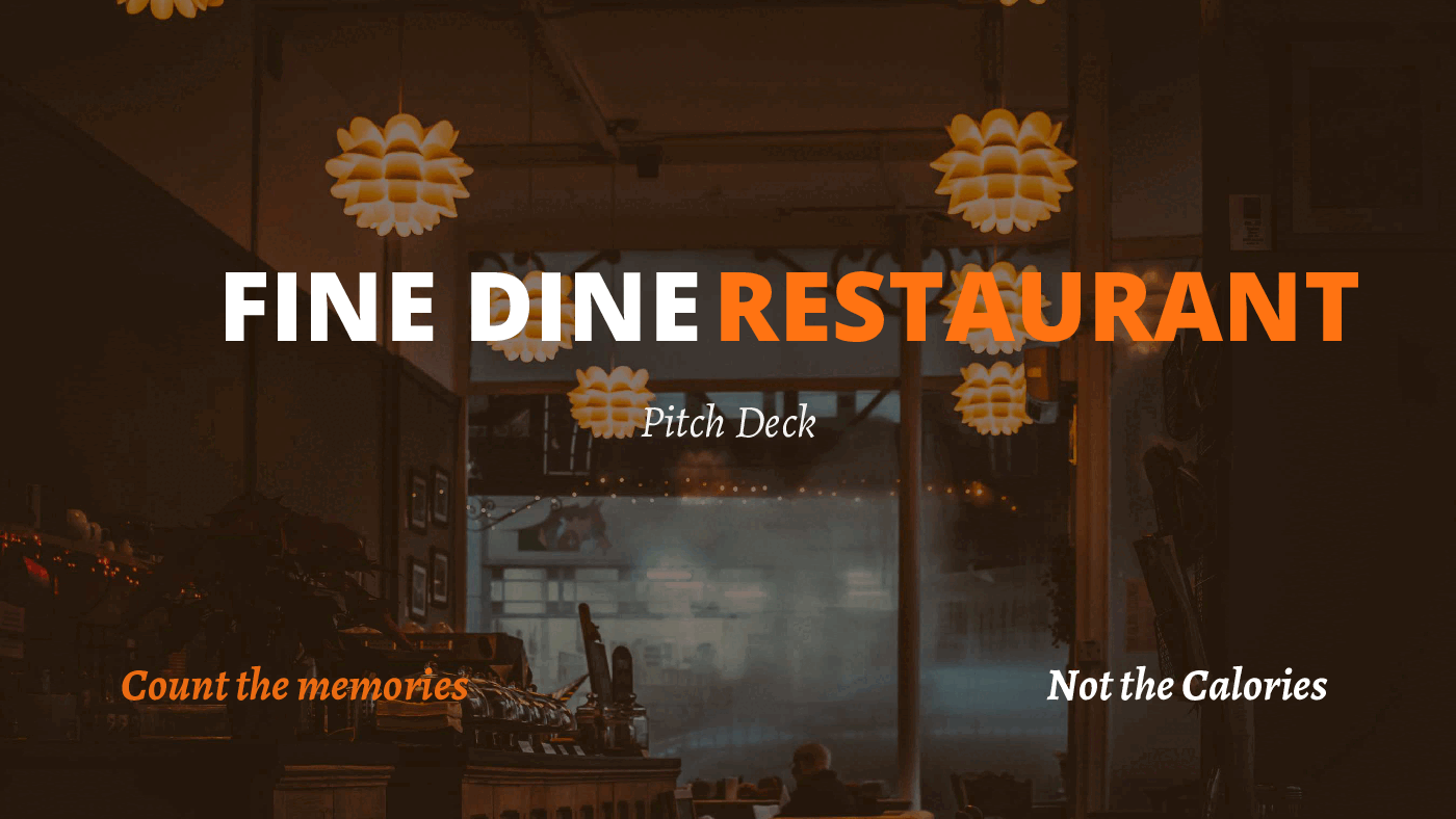 Fine Dine Restaurant Pitch Deck Template