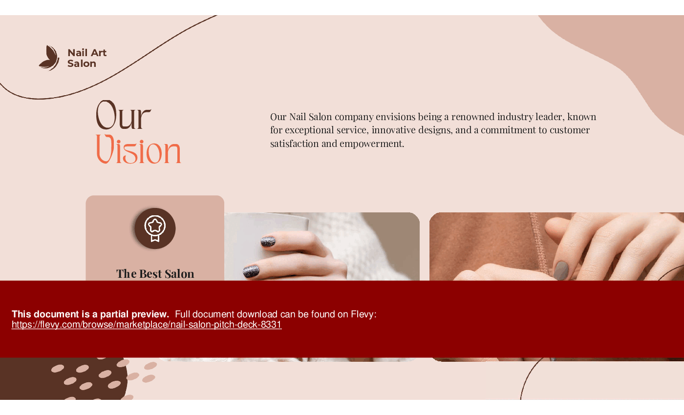 Nail Salon Pitch Deck (38-slide PPT PowerPoint presentation (PPTX)) Preview Image