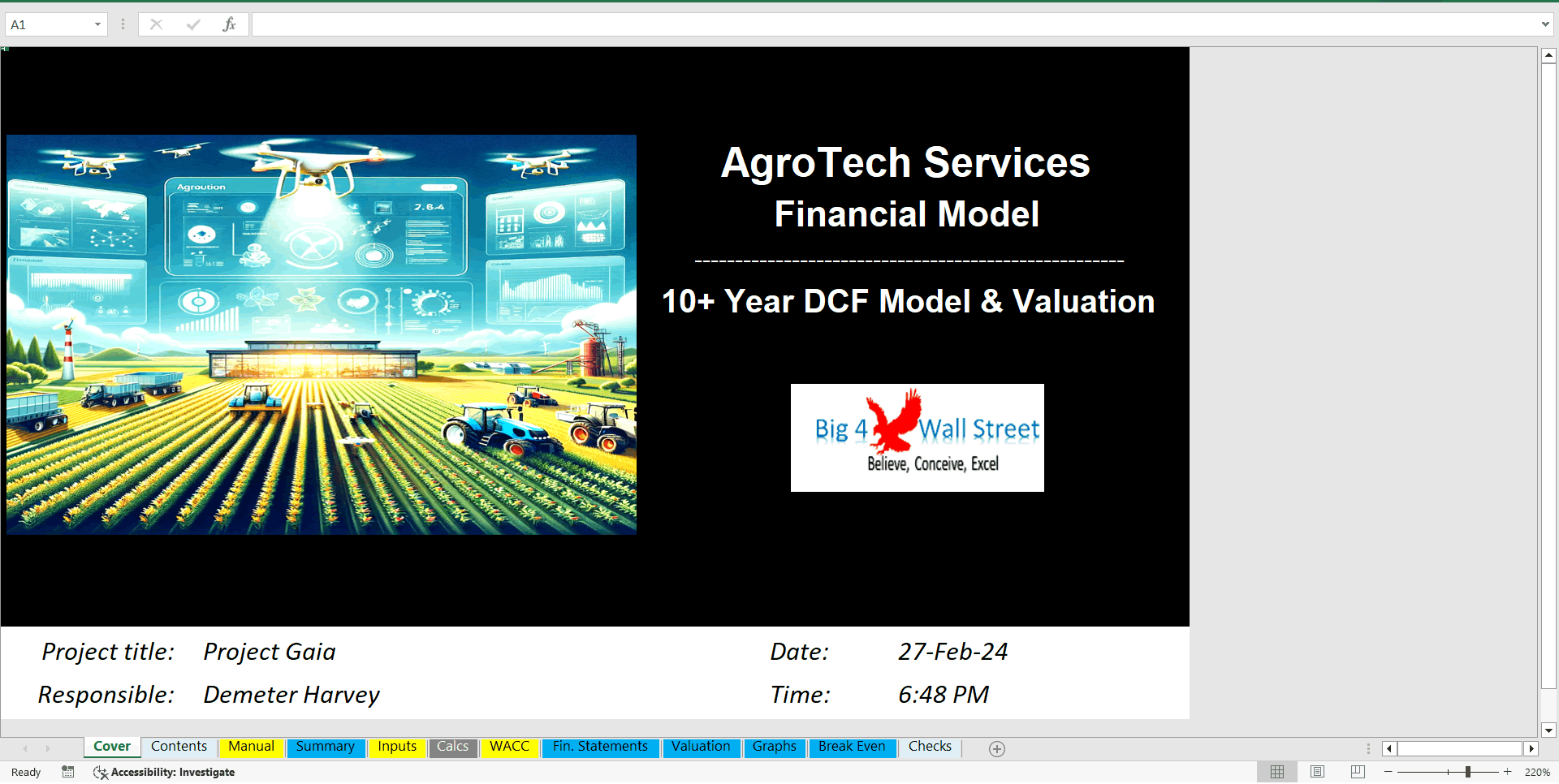 AgroTech Services Financial Model (10-Year DCF and Valuation)