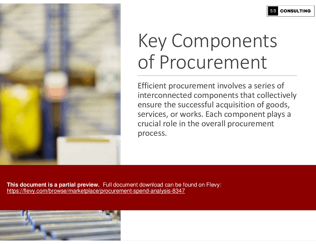 Procurement Spend Analysis (132-slide PPT PowerPoint presentation (PPTX)) Preview Image