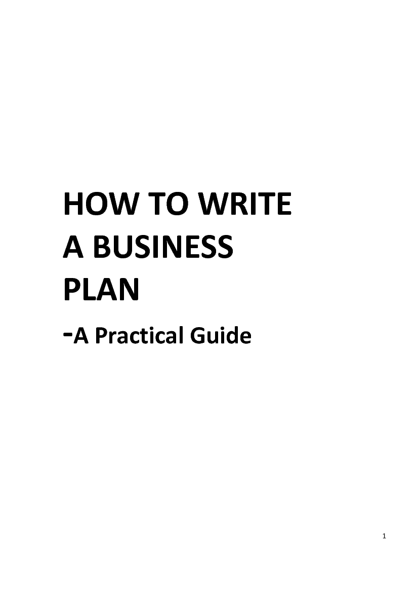This is a partial preview of How to Write A Business Plan (73-page PDF document). Full document is 73 pages. 