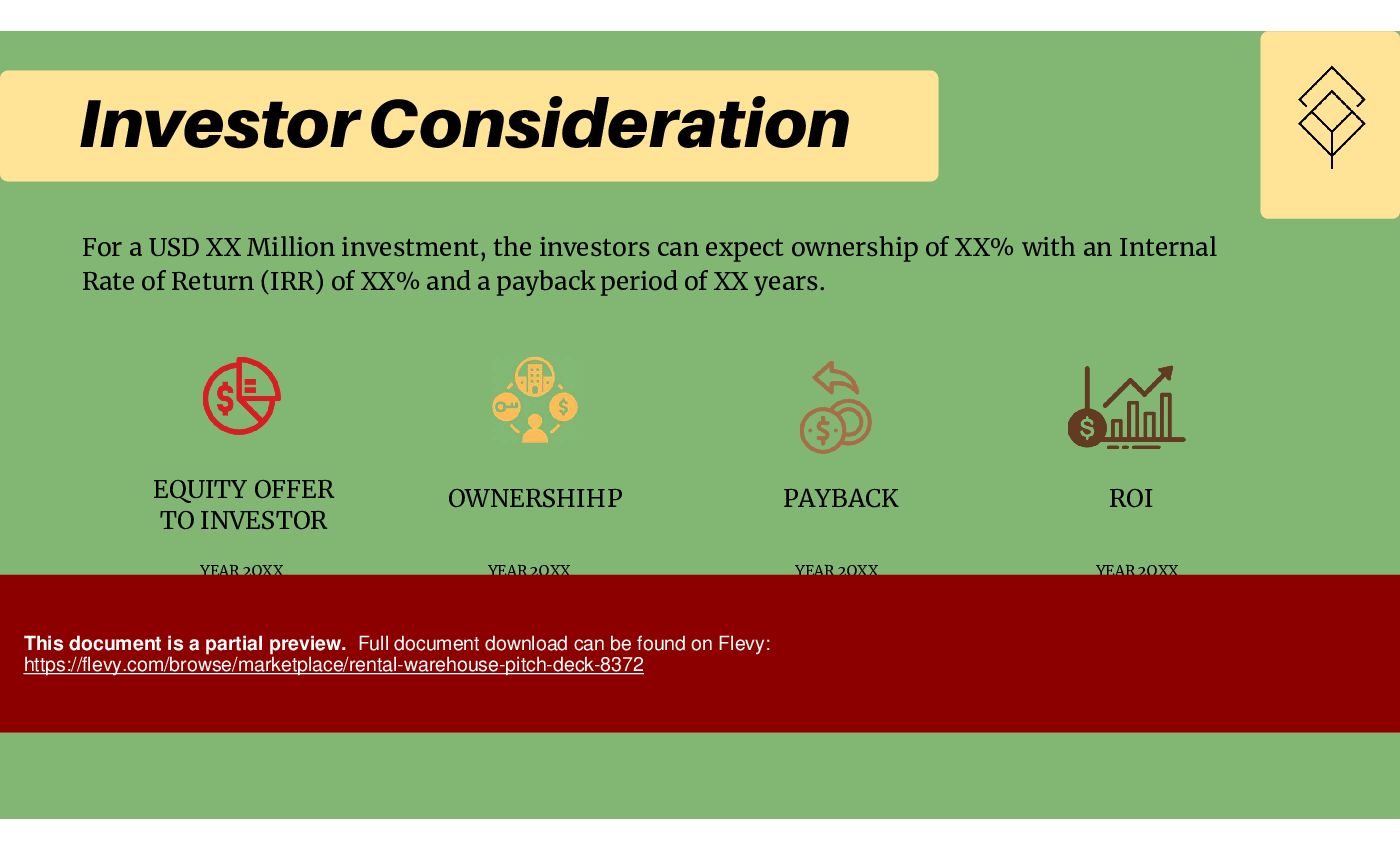 Rental Warehouse Pitch Deck (32-slide PPT PowerPoint presentation (PPTX)) Preview Image