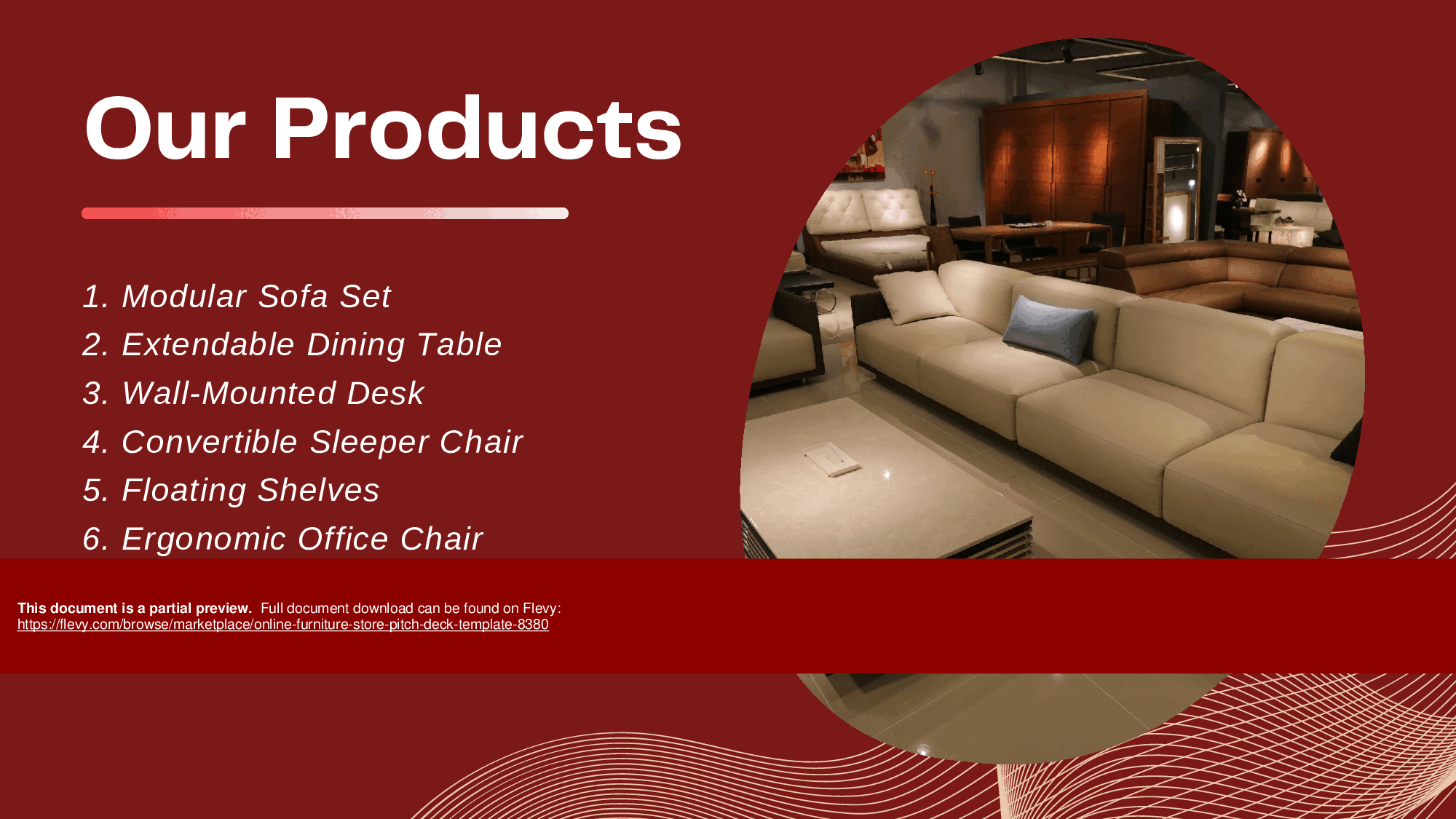 Online Furniture Store Pitch Deck Template (34-page PDF document) Preview Image