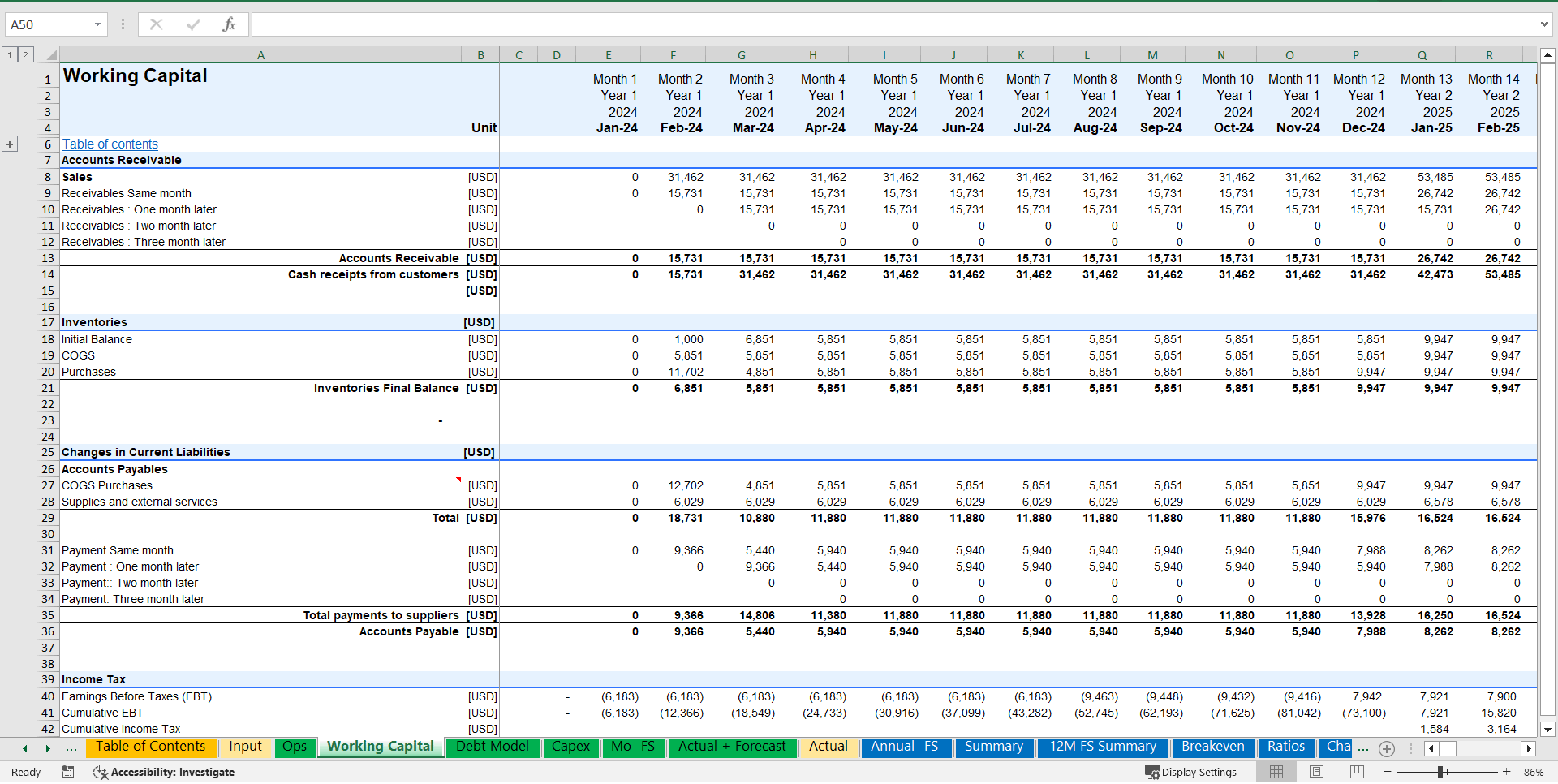 Brewery Financial Model and Budget Control (Excel template (XLSX)) Preview Image