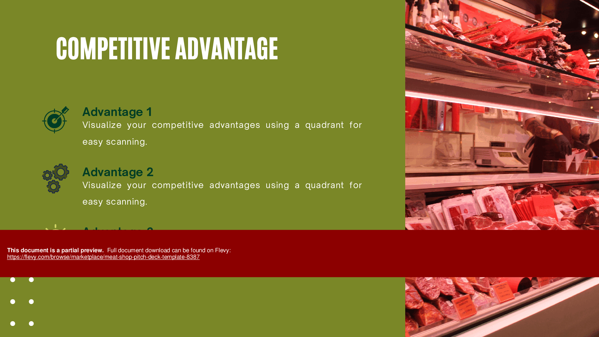 Meat Shop Pitch Deck Template (34-page PDF document) Preview Image