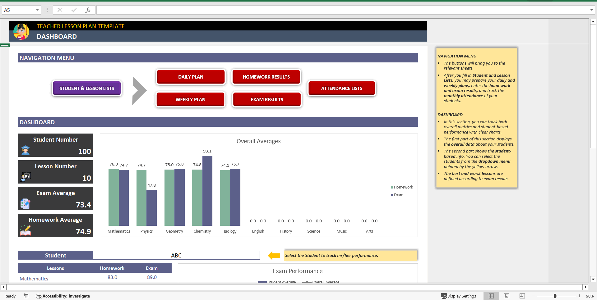 Educational Management System (Excel template (XLSX)) Preview Image