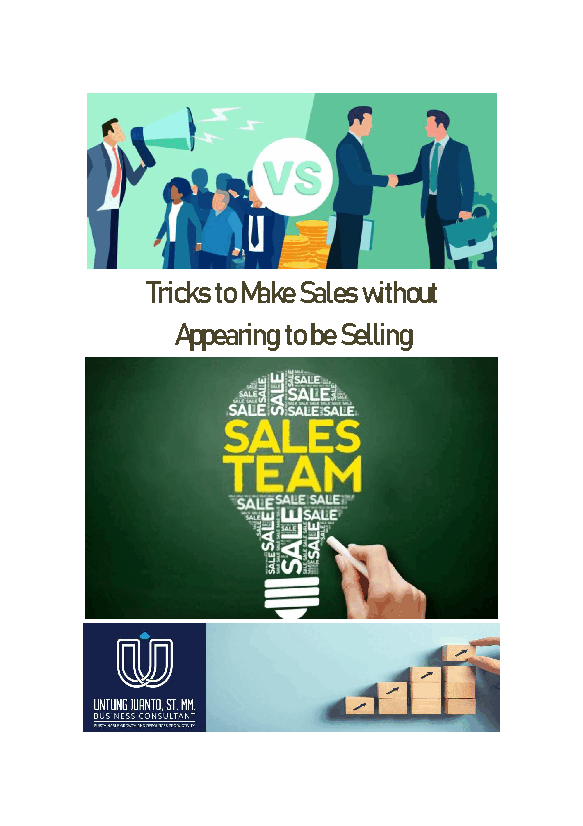 Tricks to Make Sales without  Appearing to be Selling (21-page Word document) Preview Image