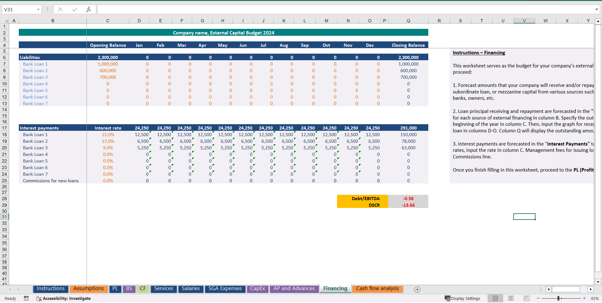 Budgeting Template for Car Rental (Excel template (XLSX)) Preview Image