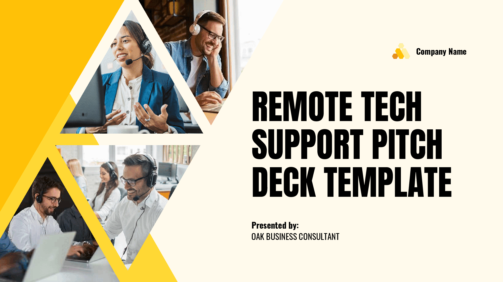 Remote Tech Support Pitch Deck Template (36-page PDF document) Preview Image