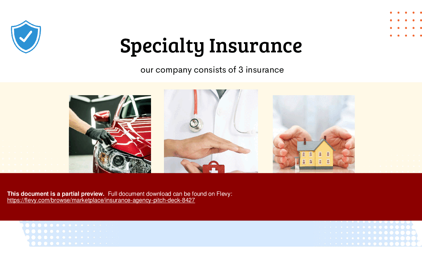 Insurance Agency Pitch Deck (34-slide PPT PowerPoint presentation (PPTX)) Preview Image