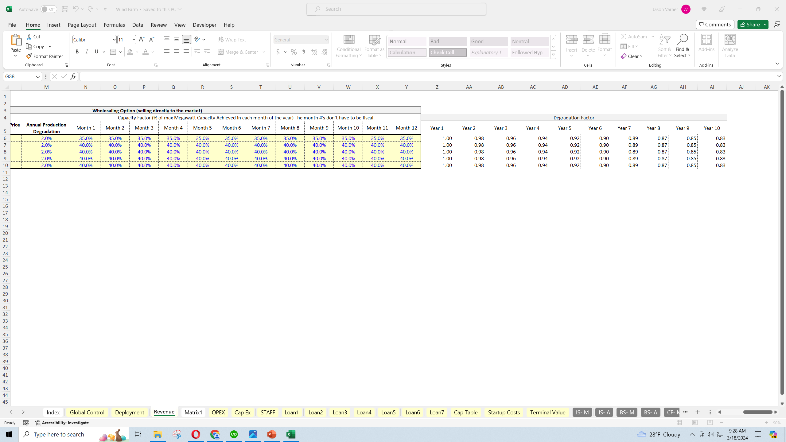 Wind Farm Financial Feasibility Study Template (Excel template (XLSX)) Preview Image