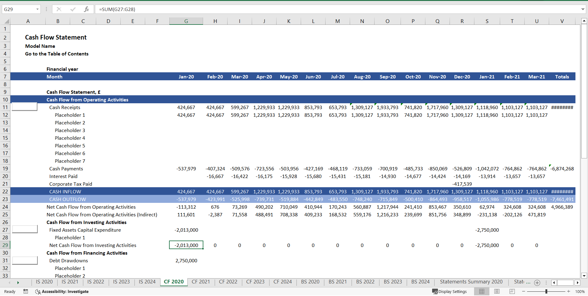 Logistics Company Finance Model (Excel template (XLSM)) Preview Image