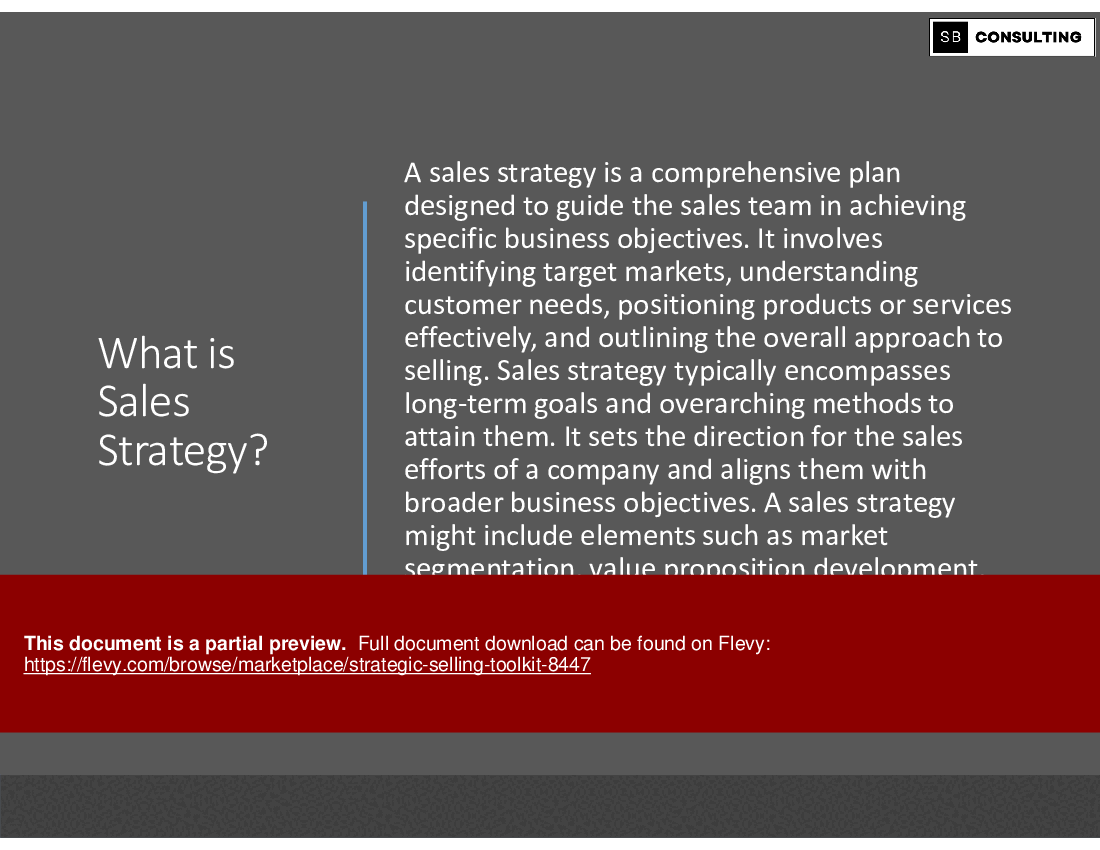 Strategic Selling Toolkit (151-slide PPT PowerPoint presentation (PPTX)) Preview Image