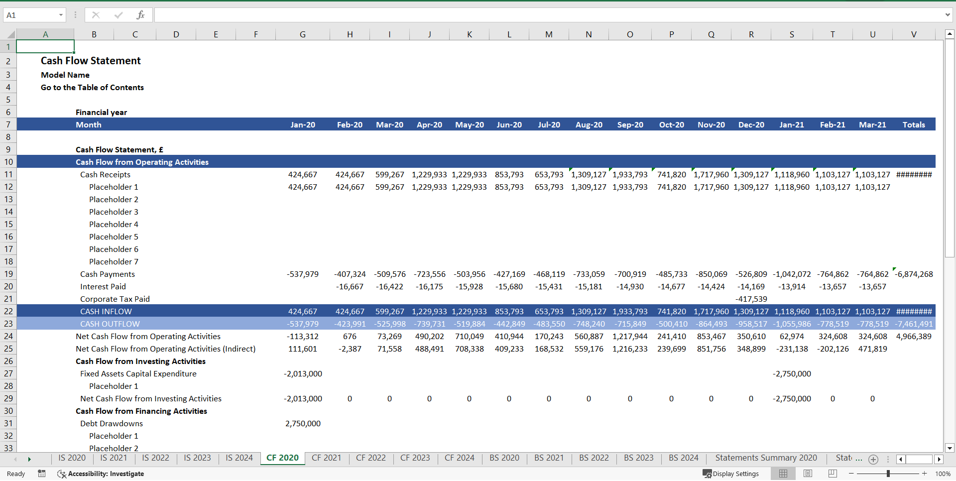 Health Club Finance Model (Excel template (XLSX)) Preview Image
