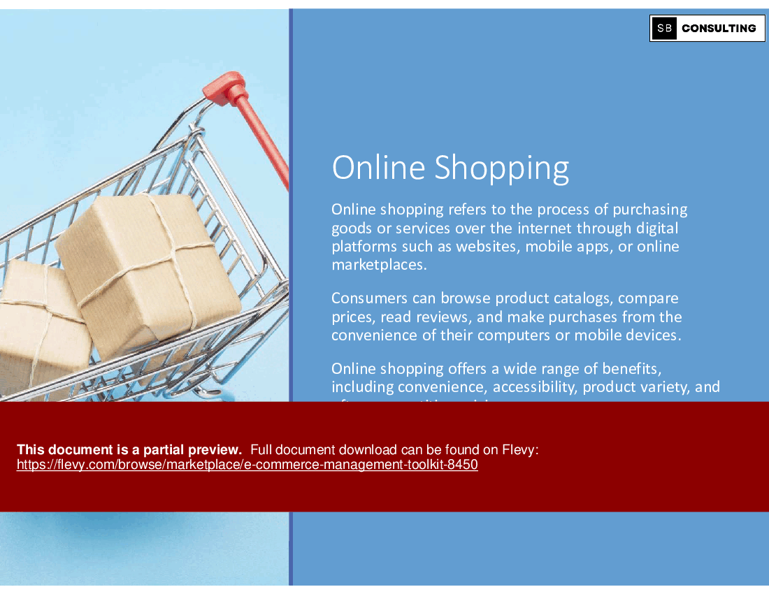 E-Commerce Management Toolkit (123-slide PPT PowerPoint presentation (PPTX)) Preview Image