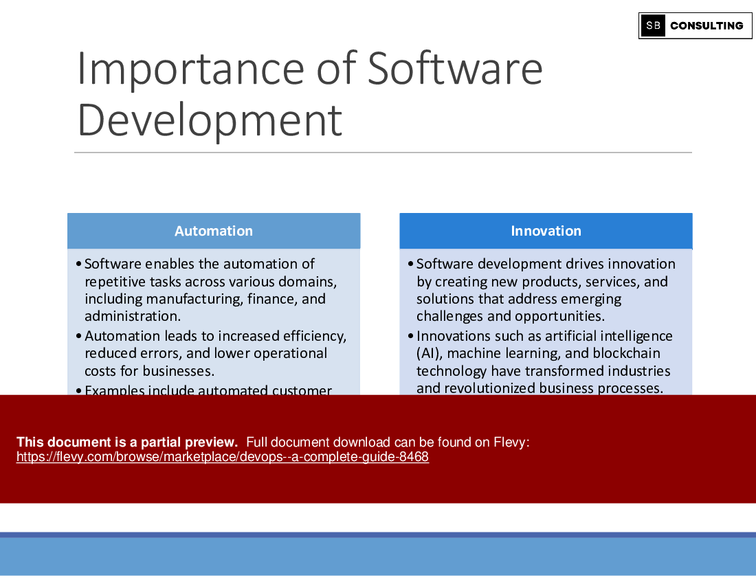 DevOps - A Complete Guide (139-slide PPT PowerPoint presentation (PPTX)) Preview Image