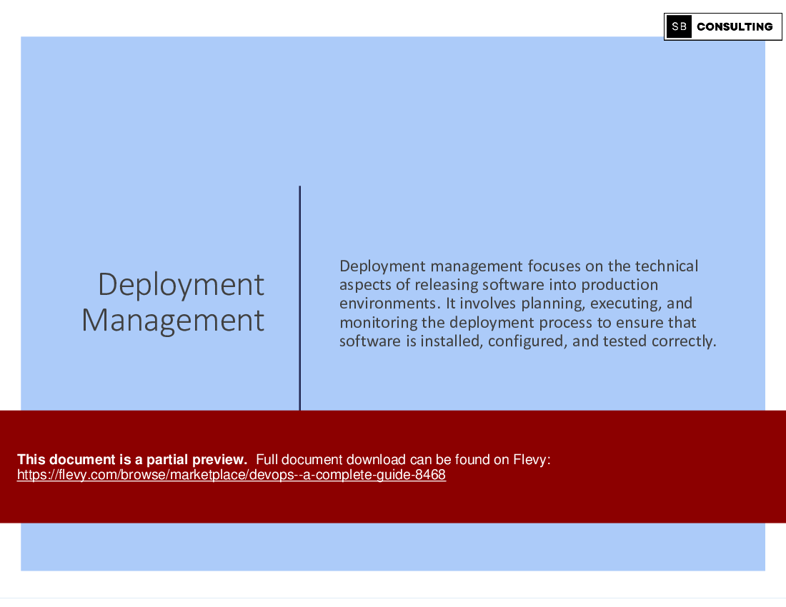 DevOps - A Complete Guide (139-slide PPT PowerPoint presentation (PPTX)) Preview Image