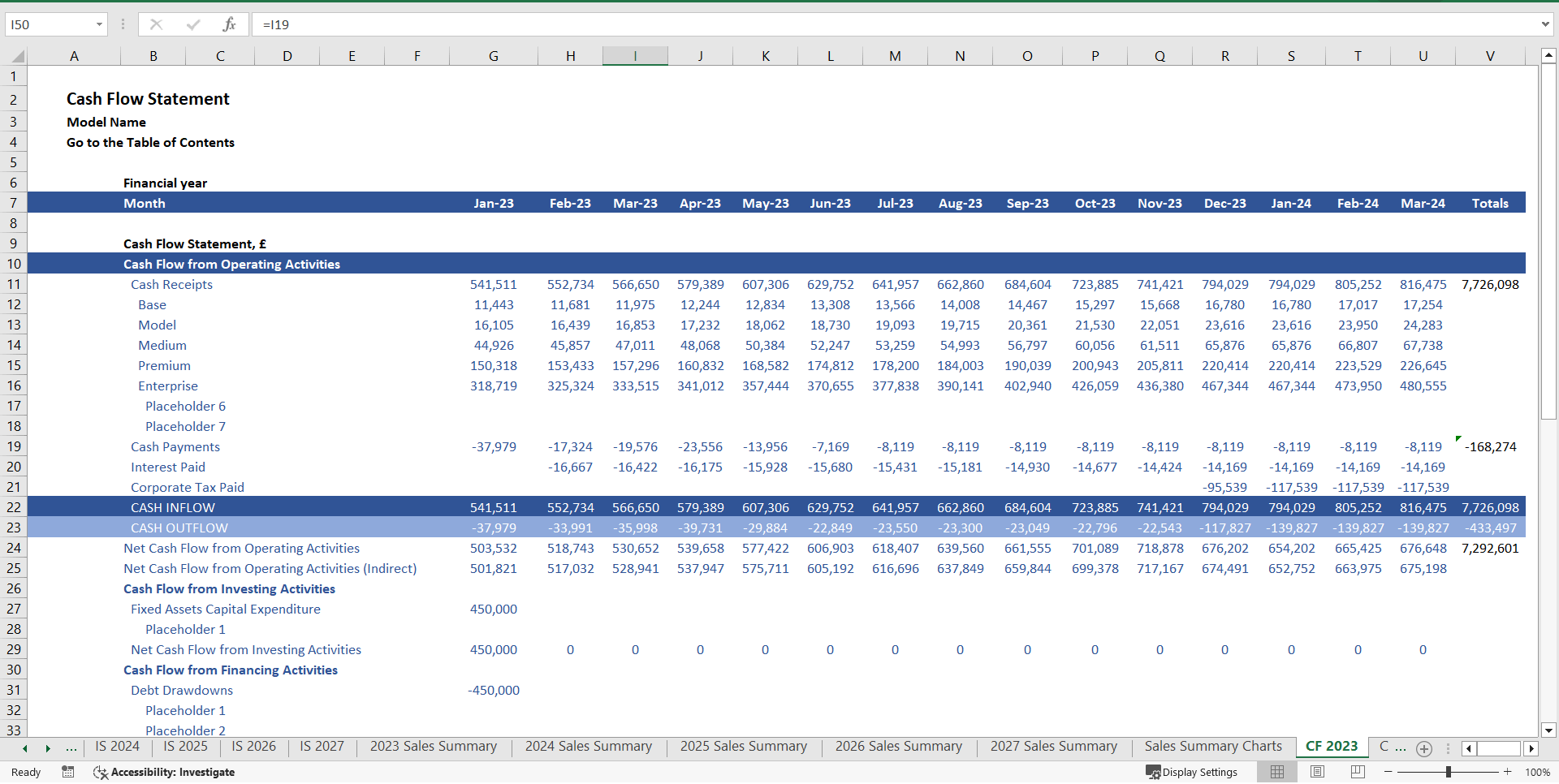 3 Statement Software Development Company Finance Model (Excel template (XLSX)) Preview Image