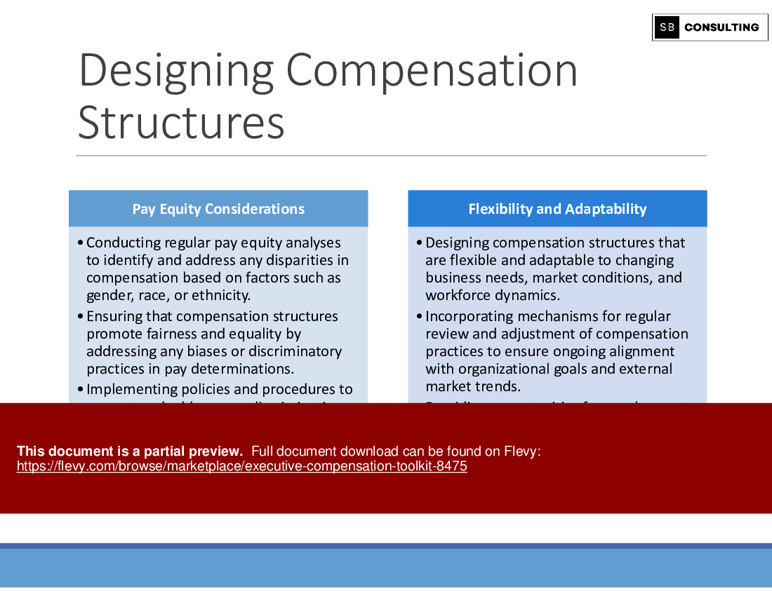 Executive Compensation Toolkit (140-slide PPT PowerPoint presentation (PPTX)) Preview Image