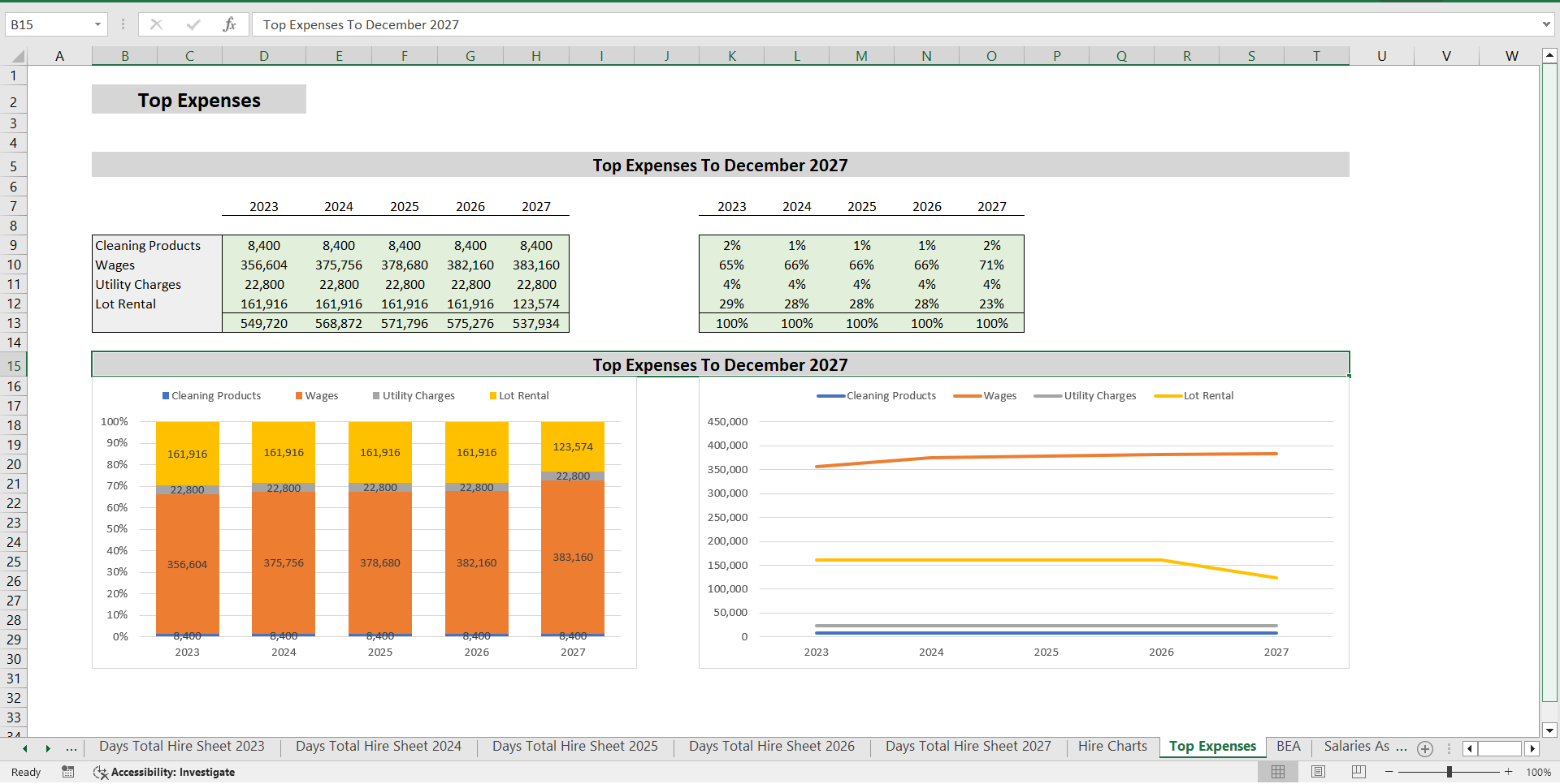 3 Statement Self Storage Company Finance Model (Excel template (XLSX)) Preview Image
