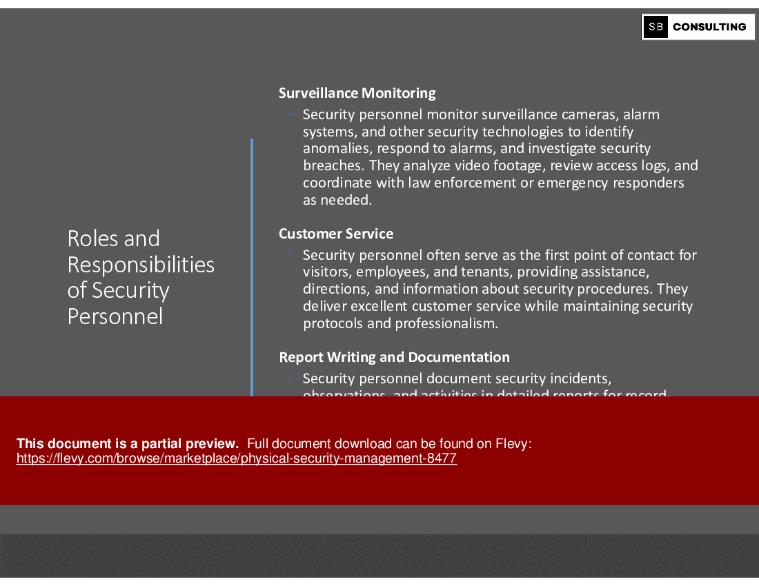 Physical Security Management (155-slide PPT PowerPoint presentation (PPTX)) Preview Image