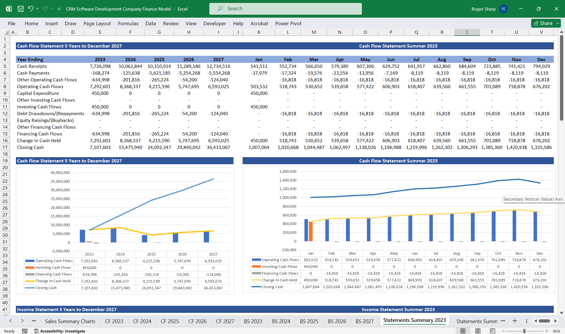 CRM Software Development Finance Model Template (Excel template (XLSX)) Preview Image