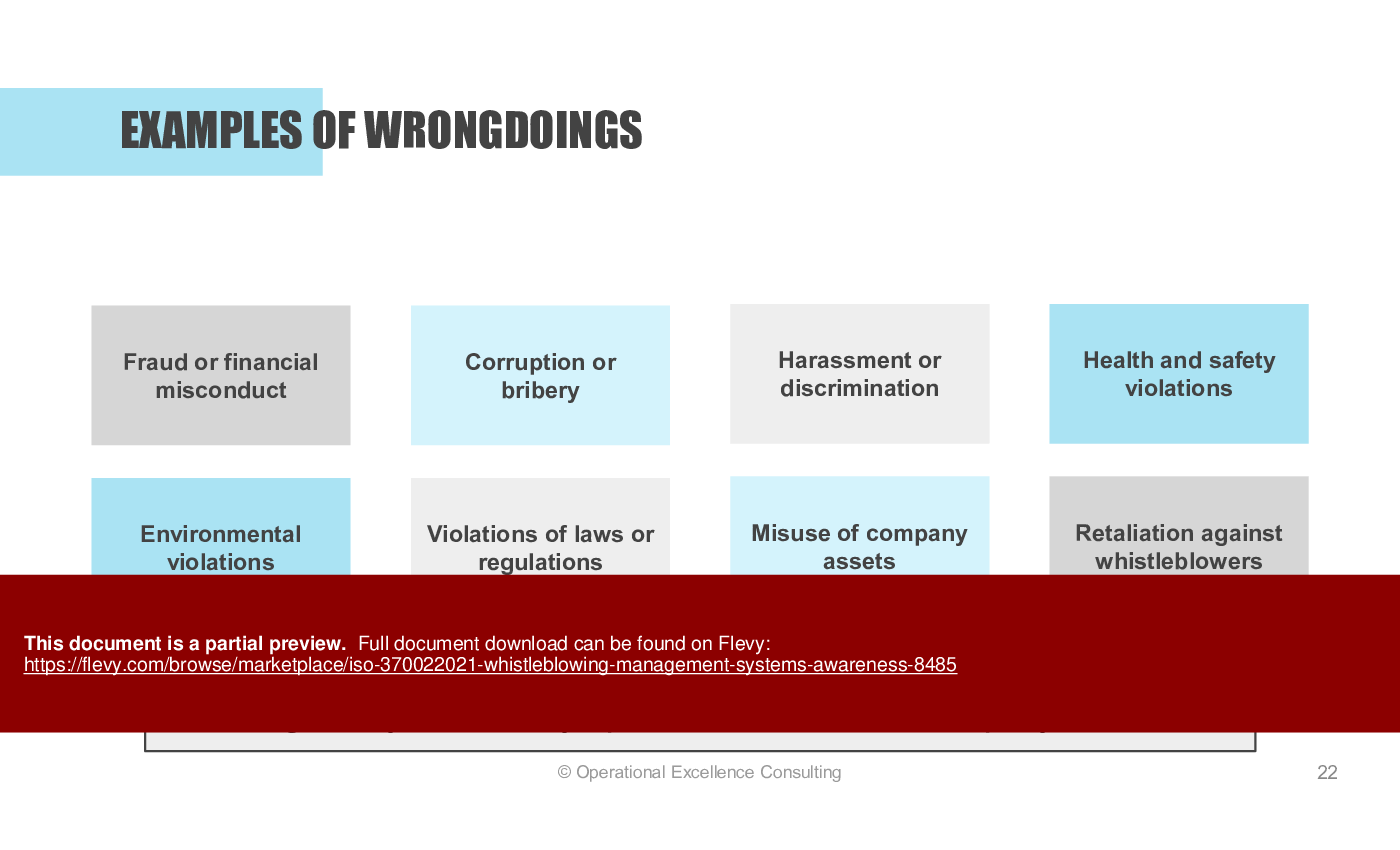 ISO 37002:2021 (Whistleblowing Management Systems) Awareness (61-slide PPT PowerPoint presentation (PPTX)) Preview Image